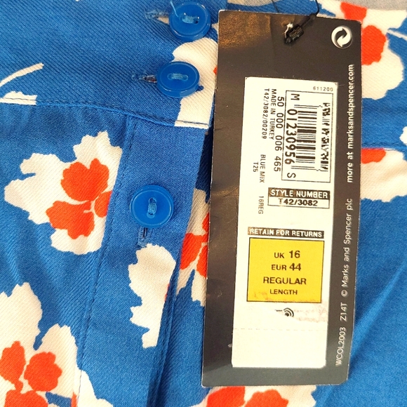 Blue floral button down midi skirt - Picture 4 of 4